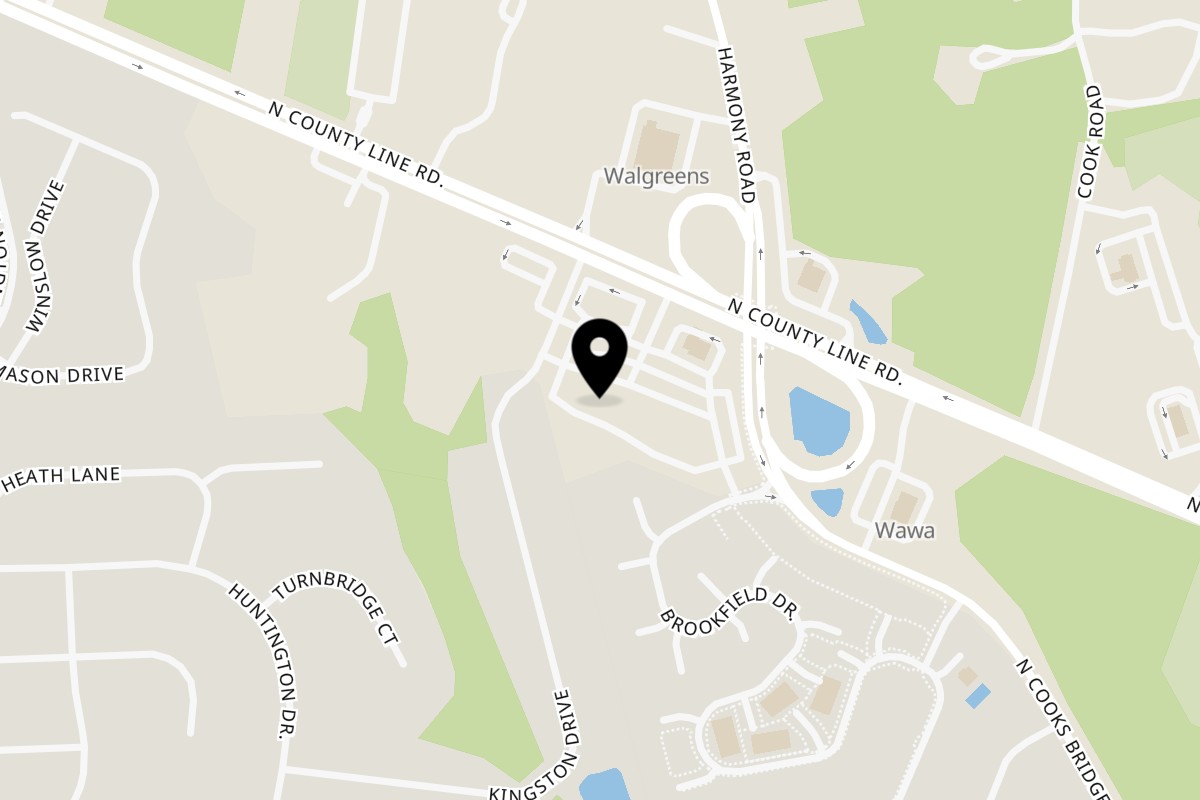 Map showing the location of NY Style Delicatessen on 363 N County Line Rd in Jackson Township